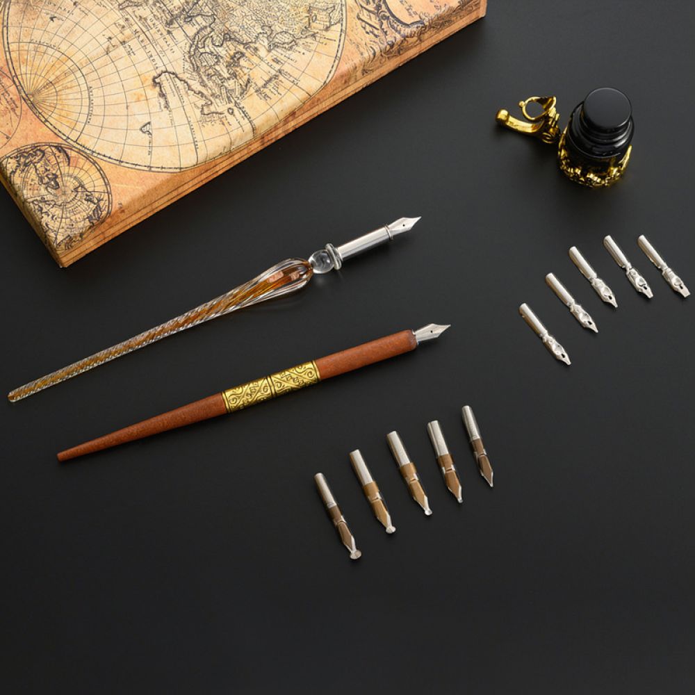 Glass Dip Pen Calligraphy Ink Set - Modern Glass Dip Pen Set Starry