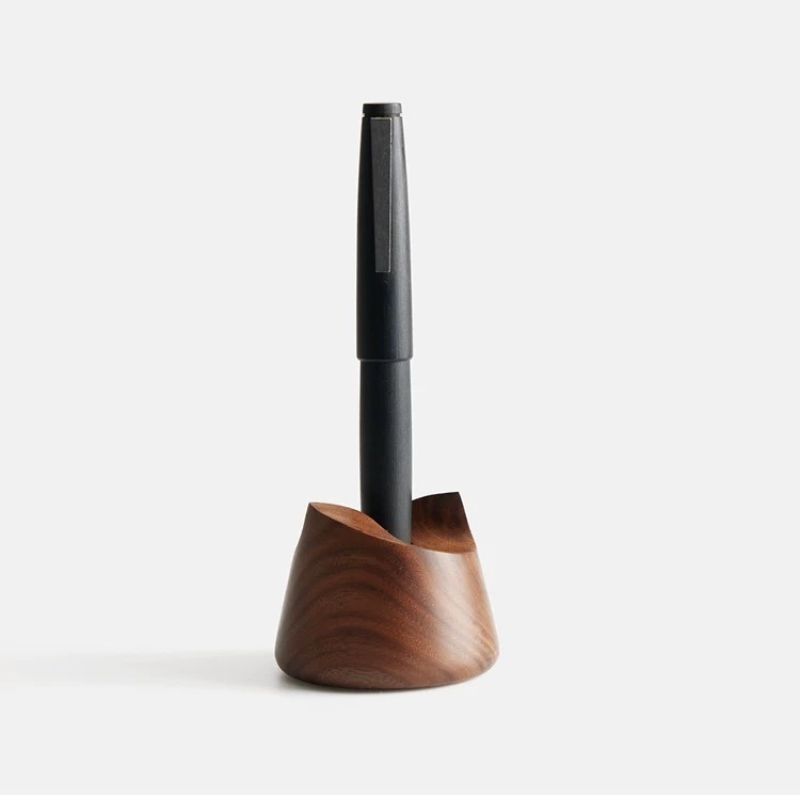 Wooden Fountain Pen Desk Stand Holder - Walnut Wood Fountain Pen Holder Stand