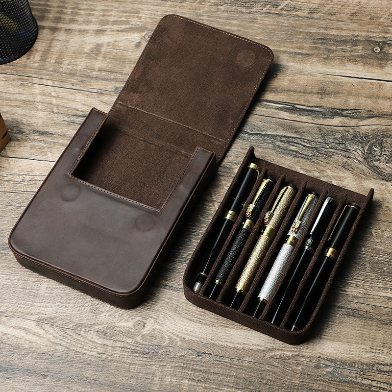 Luxury Genuine Leather 2/3/6/1 - огляд і ціна Leather Fountain Pen Case 3 Slots Pouch
