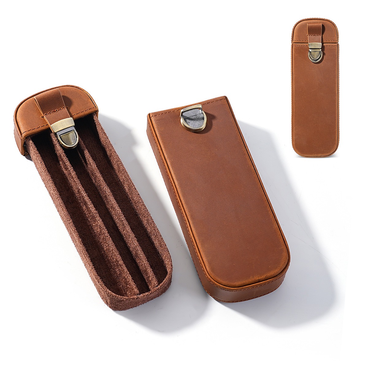 Handmade Leather 3 Slots Fount - огляд і ціна Leather Fountain Pen Case 3 Slots Pouch