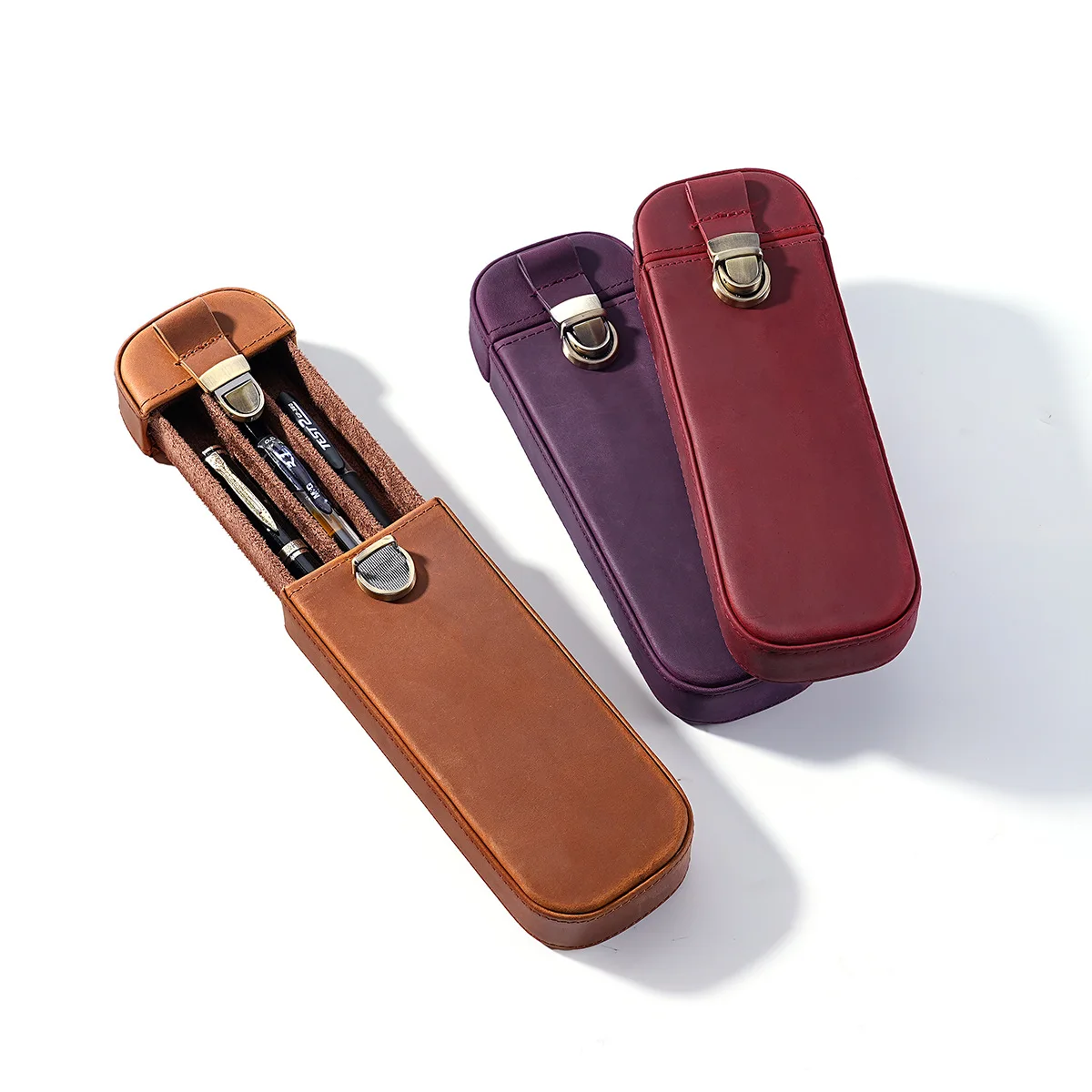 Handmade Leather 3 Slots Fount - огляд і ціна Leather Fountain Pen Case 3 Slots Pouch