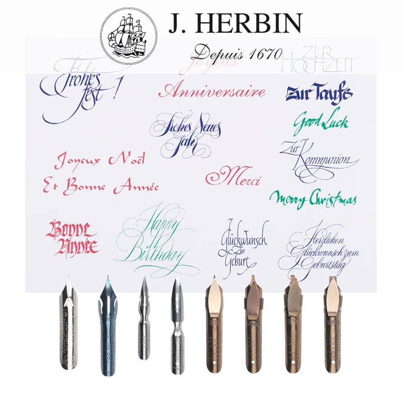 Original France's J. Herbin x  - огляд і ціна Fountain Pen Calligraphy Flex Nib