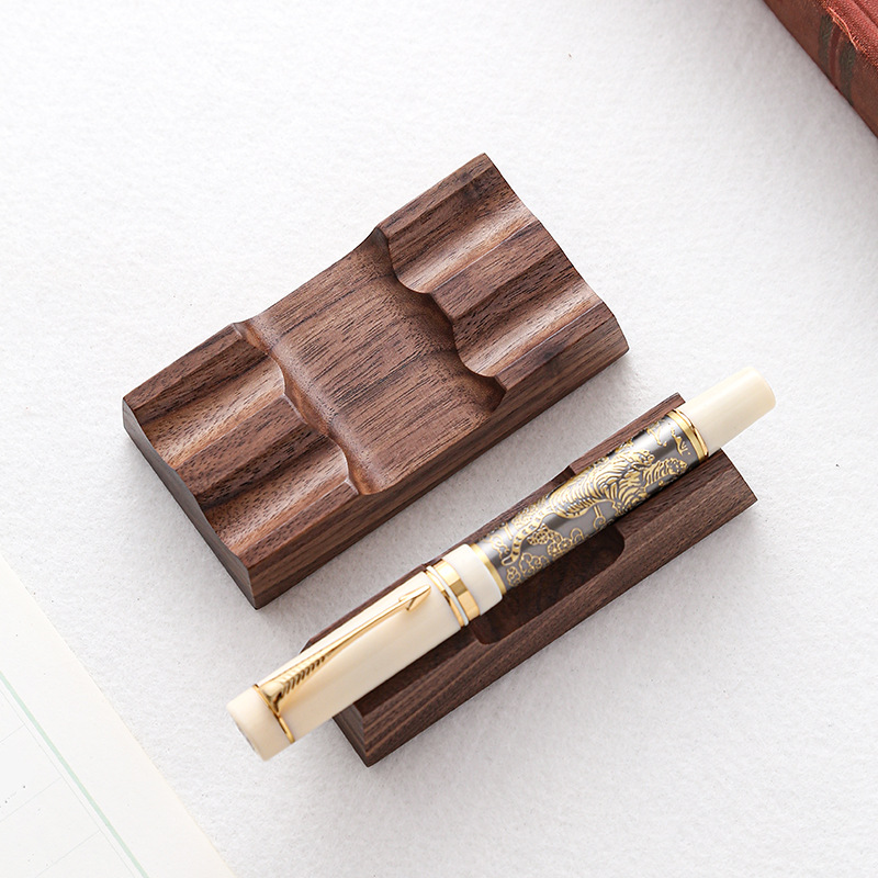 Walnut Wood Pen Holder Stand f - огляд і ціна Wooden Fountain Pen Desk Stand Holder