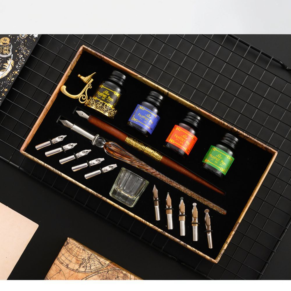 Modern Glass Dip Pen Set Starr - огляд і ціна Glass Dip Pen Calligraphy Ink Set