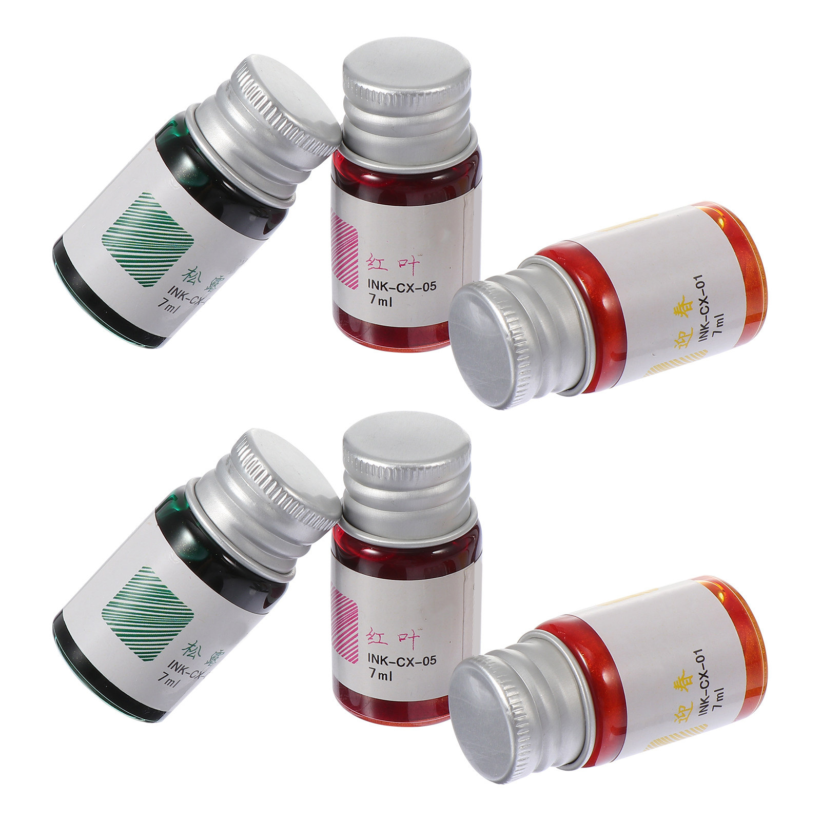 6Pcs Vintage Color Ink Set for - огляд і ціна Glass Dip Pen Calligraphy Ink Set