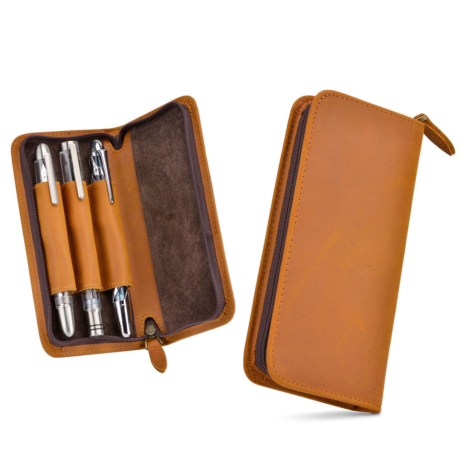Asvine Luxury 3 Slots Fountain - огляд і ціна Leather Fountain Pen Case 3 Slots Pouch