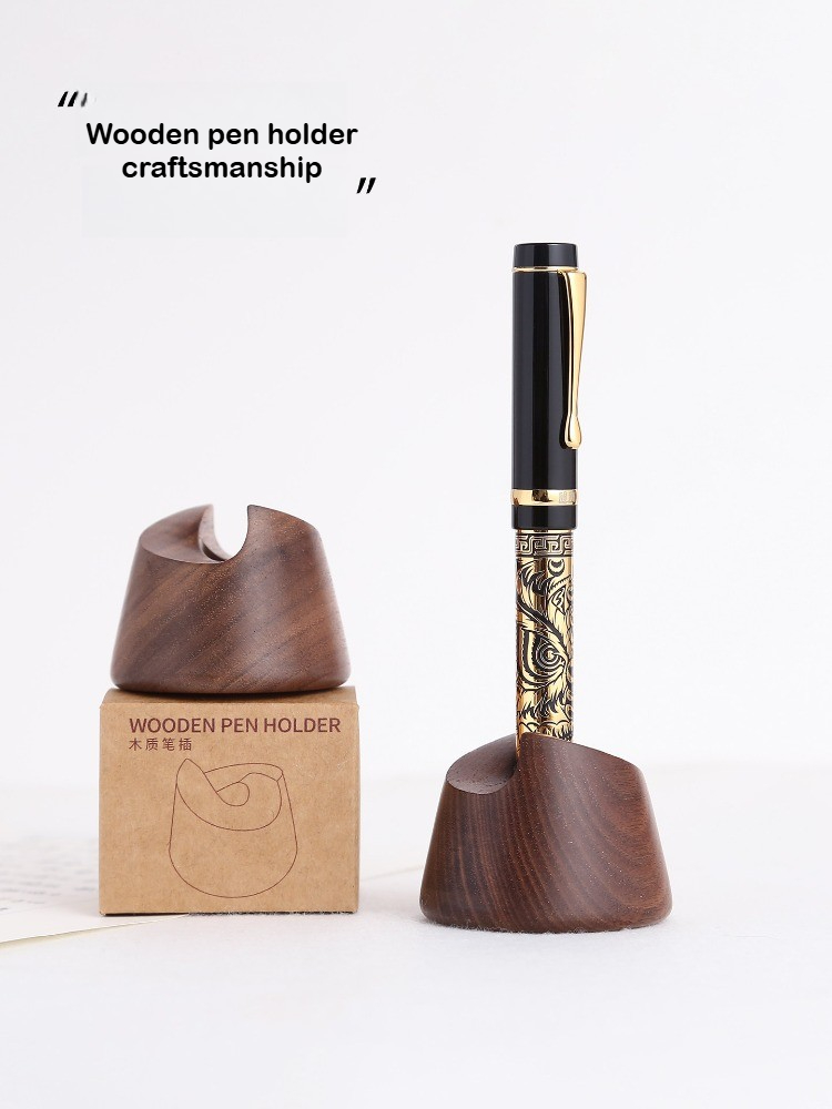 Walnut Wood Pen Holder Stand f - огляд і ціна Wooden Fountain Pen Desk Stand Holder
