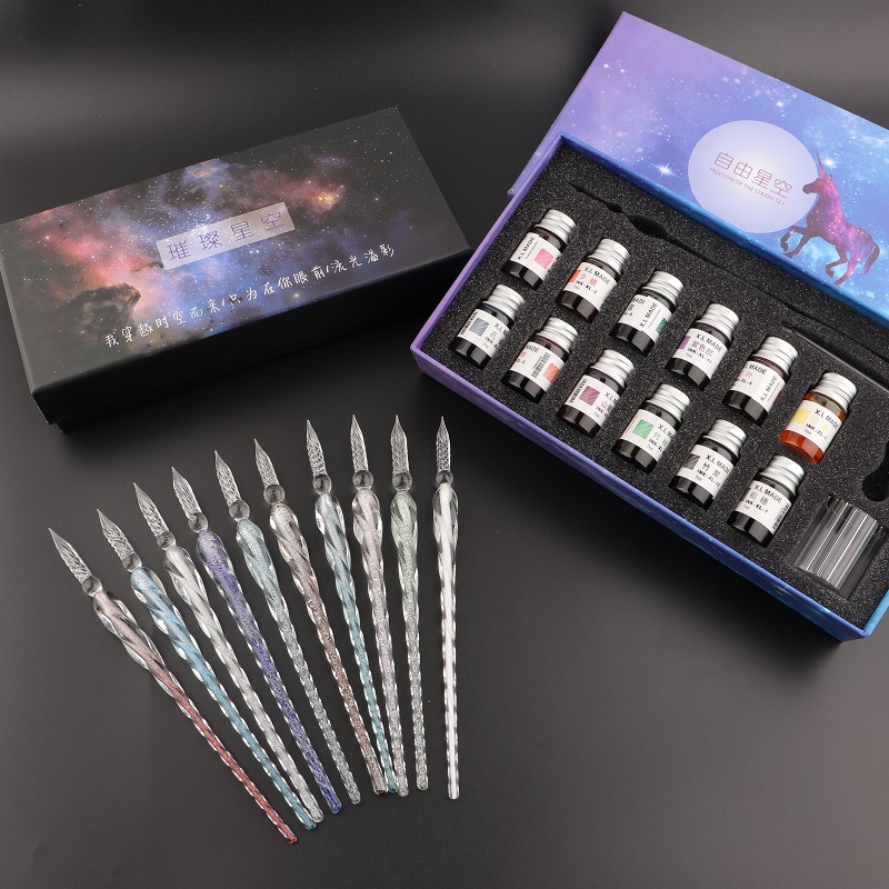 Handmade Glass Dip Pen and Ink - огляд і ціна Glass Dip Pen Calligraphy Ink Set