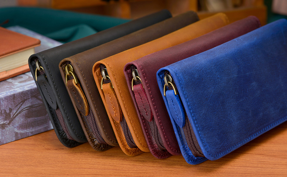 3 Slots Handmade Crazy Horse L - огляд і ціна Leather Fountain Pen Case 3 Slots Pouch