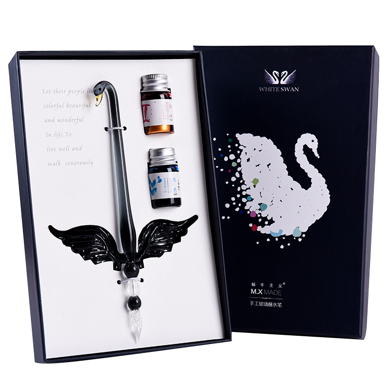 Creative Swan Handmade Glass D - огляд і ціна Glass Dip Pen Calligraphy Ink Set