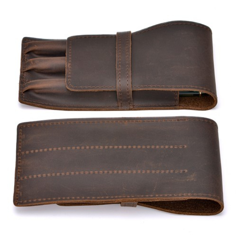 A+ 3 Slots Vintage Leather Fou - огляд і ціна Leather Fountain Pen Case 3 Slots Pouch
