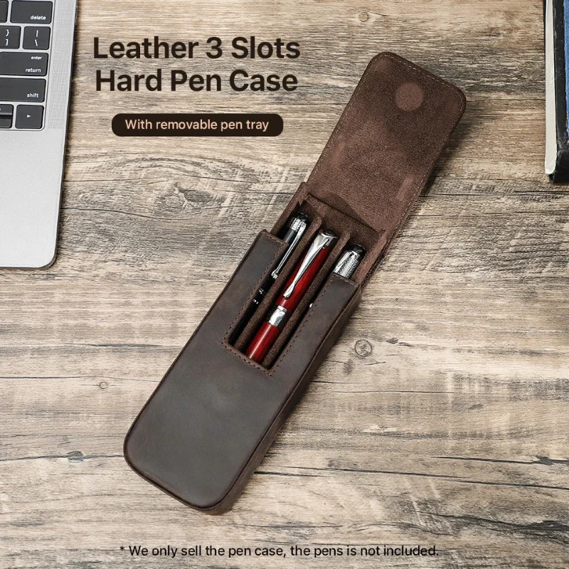 Luxury Genuine Leather 2/3/6/1 - огляд і ціна Leather Fountain Pen Case 3 Slots Pouch
