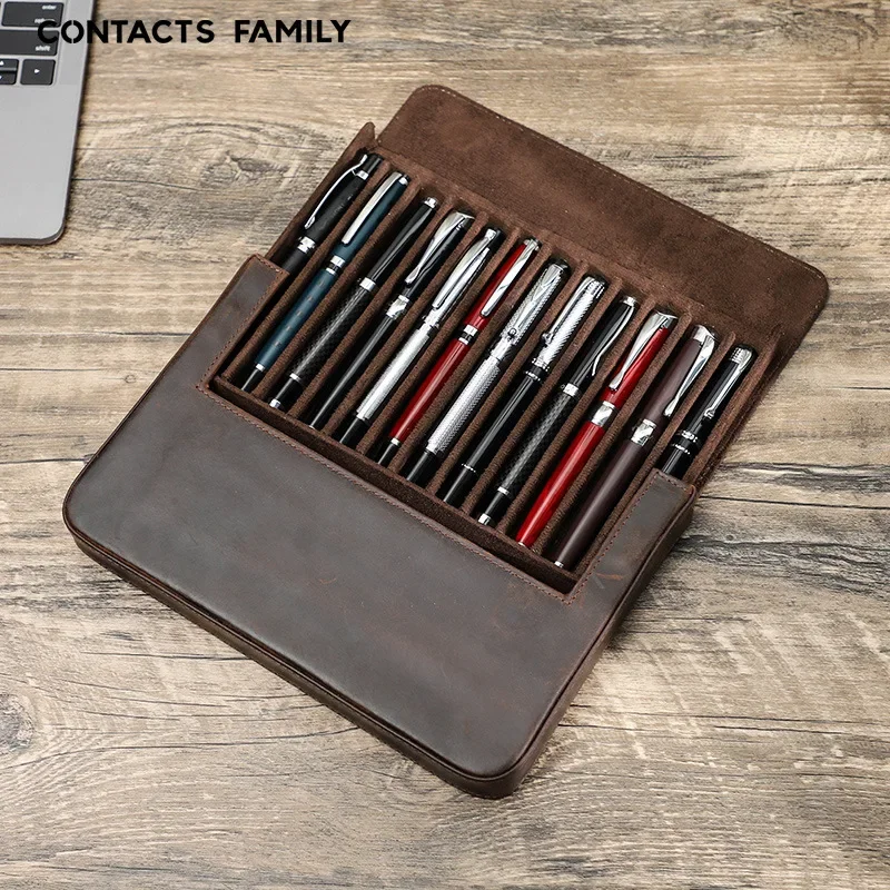 Luxury Genuine Leather 2/3/6/1 - огляд і ціна Leather Fountain Pen Case 3 Slots Pouch