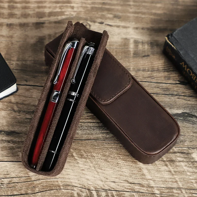 Luxury Genuine Leather 2/3/6/1 - огляд і ціна Leather Fountain Pen Case 3 Slots Pouch