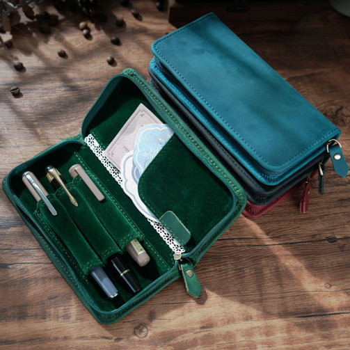 Crazy Horse Genuine Leather Pe - огляд і ціна Leather Fountain Pen Case 3 Slots Pouch