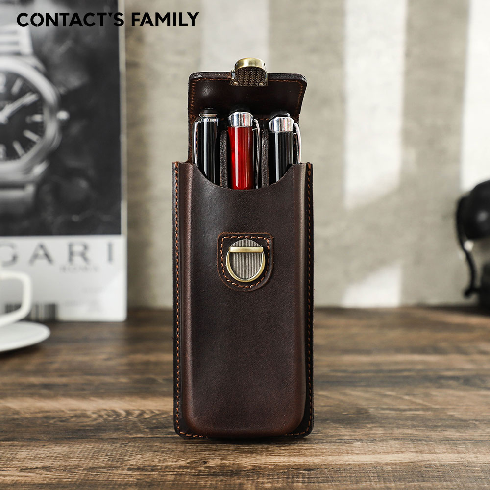 Handmade Genuine Leather 3 Slo - огляд і ціна Leather Fountain Pen Case 3 Slots Pouch