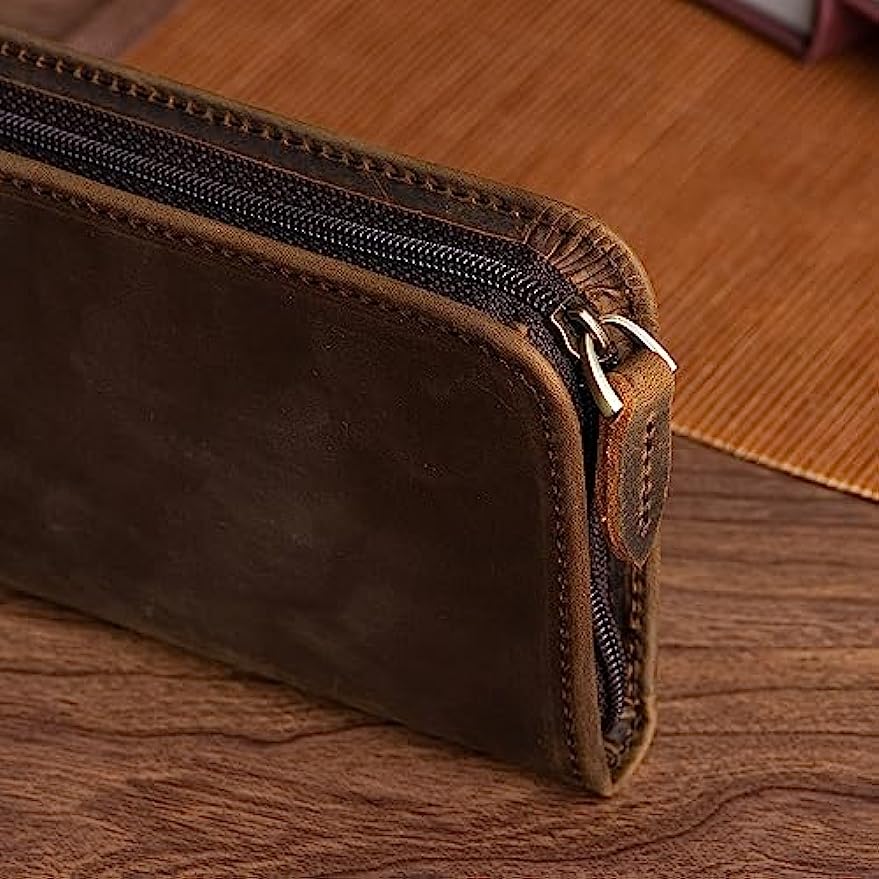 Asvine Vintage Leather Fountai - огляд і ціна Leather Fountain Pen Case 3 Slots Pouch