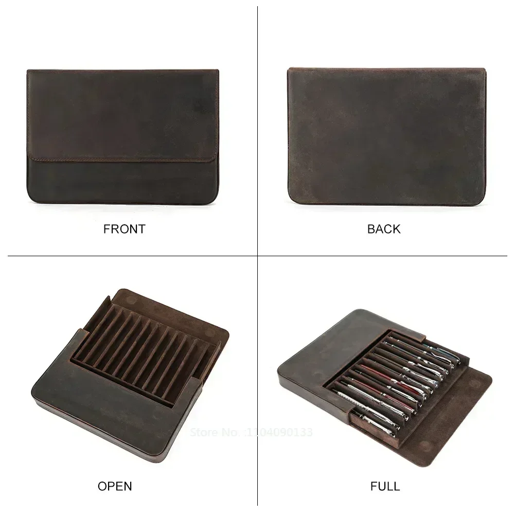 Hot Luxury Genuine Leather 12  - огляд і ціна Leather Fountain Pen Case 3 Slots Pouch